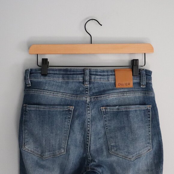 Du/er Performance 26x32 Straight Leg Slim 5-Pocket Blue Med-Wash Denim Jeans - Picture 8 of 14